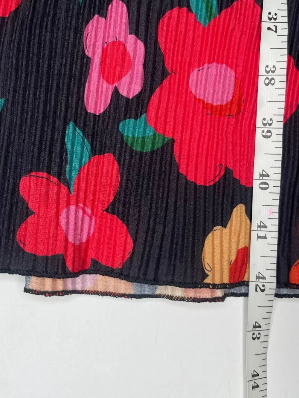 70s Retro Psych Floral Plisse Pleated 2 Piece Matching Pants Set M